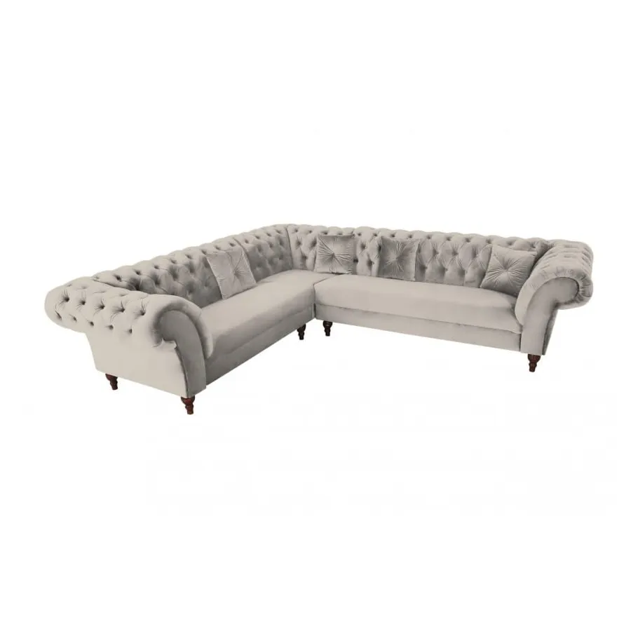 Gestepptes Sechssitzer-Ecksofa Chesterfield PORTO