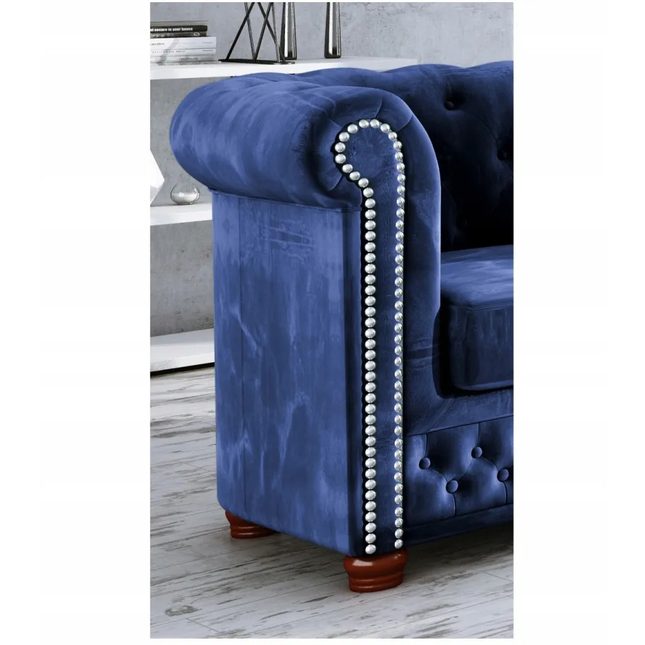 Chesterfield FELIX 2+E+2 gestepptes Fünfsitzer-Ecksofa