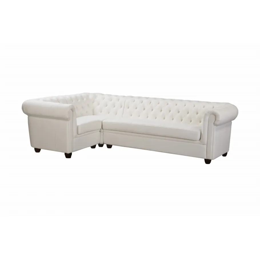 Gestepptes Fünfsitzer-Ecksofa Chesterfield SYDNEY 1+E+3