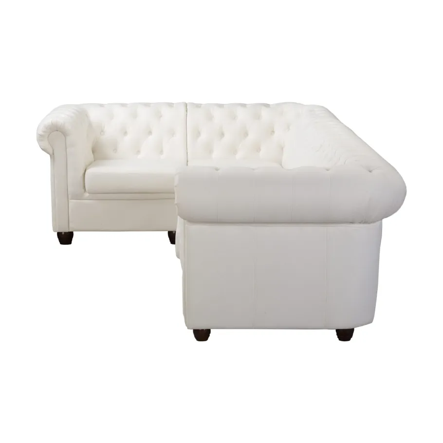 Gestepptes Fünfsitzer-Ecksofa Chesterfield SYDNEY 1+E+3