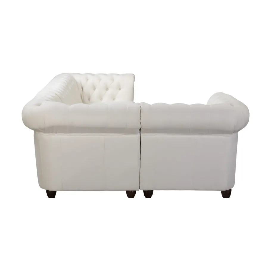 Gestepptes Fünfsitzer-Ecksofa Chesterfield SYDNEY 1+E+3