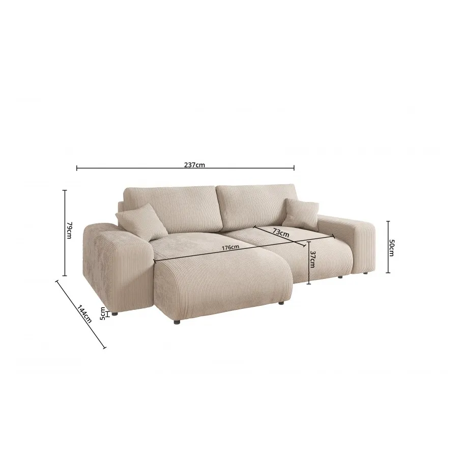 Modernes Viersitzer-Ecksofa Candi