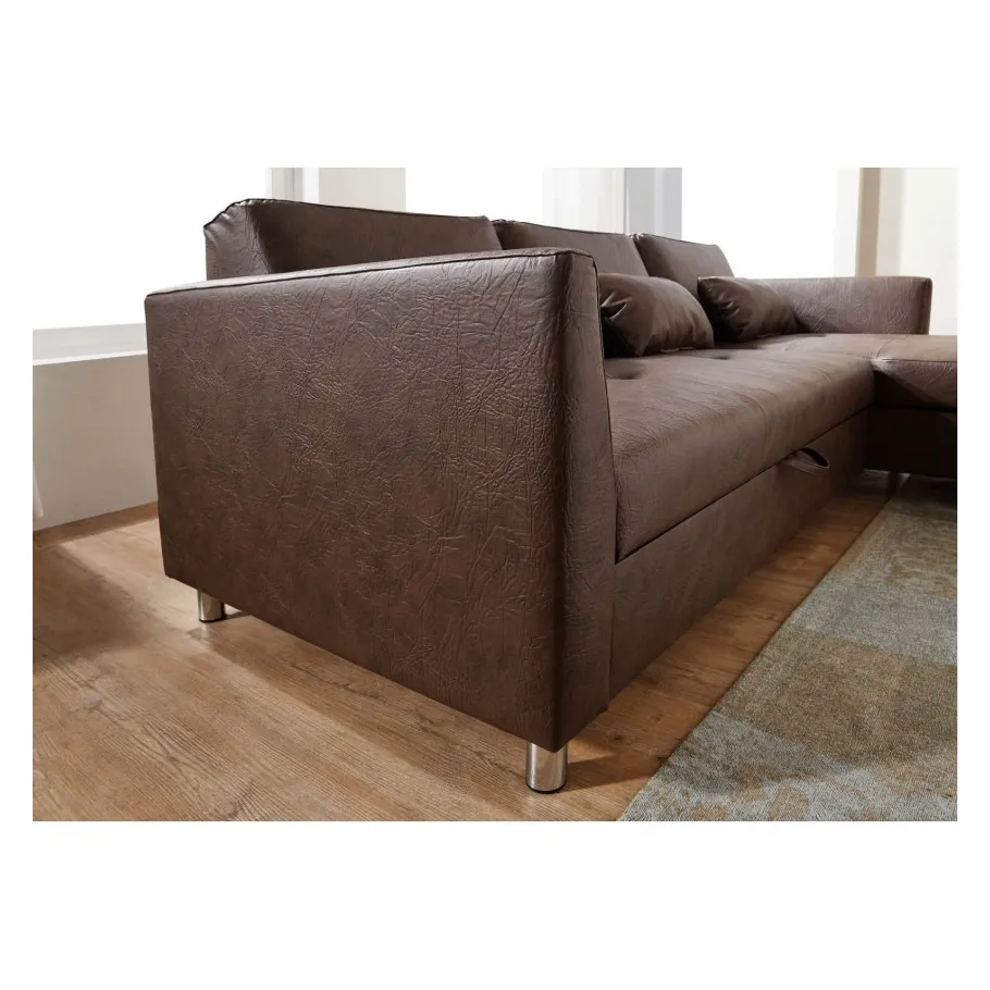 Viersitzer-Ecksofa im klassischen Deco-Stil mit Schlaffunktion