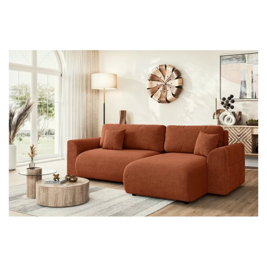 Klassisches Viersitzer-Ecksofa Lubo mit Schlaffunktion
