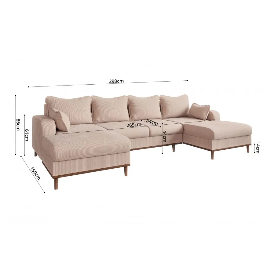 Modernes Sechssitzer-Ecksofa Sofi