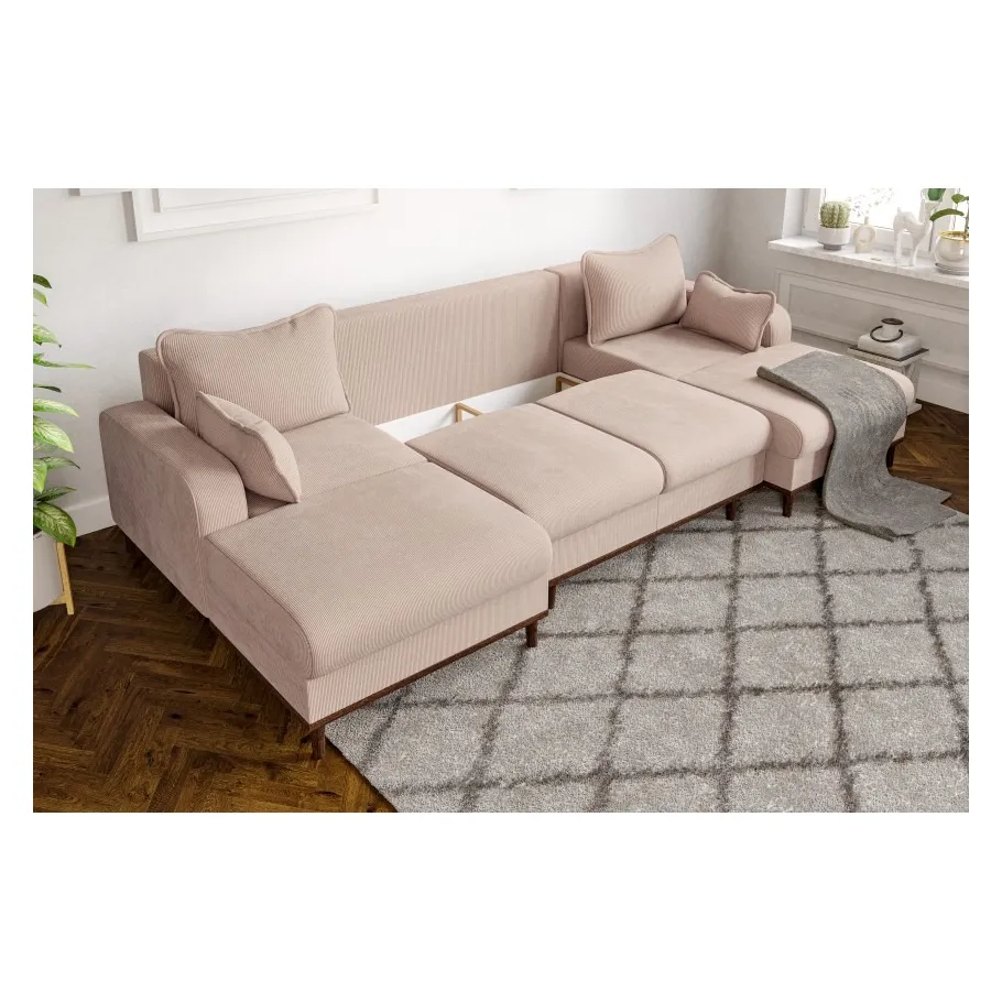Modernes Sechssitzer-Ecksofa mit Schlaffunktion Sofi