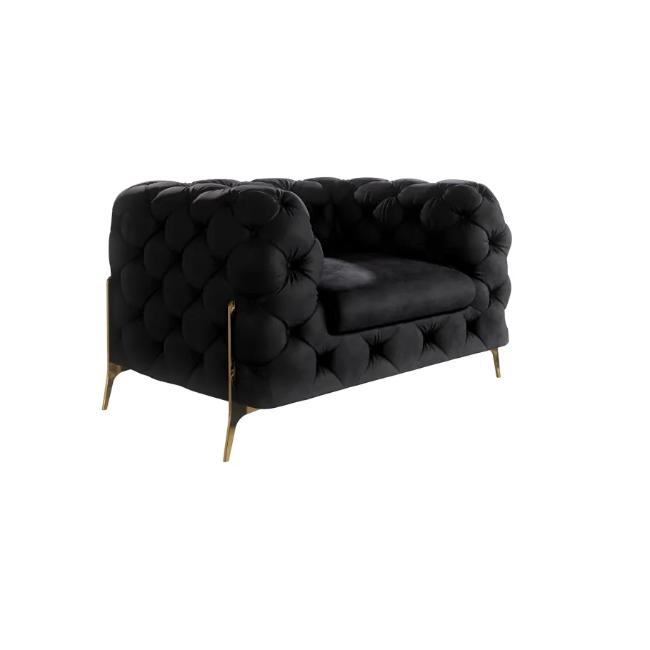 TEO HIGH gesteppter Chesterfield-Sessel. Riviera 100