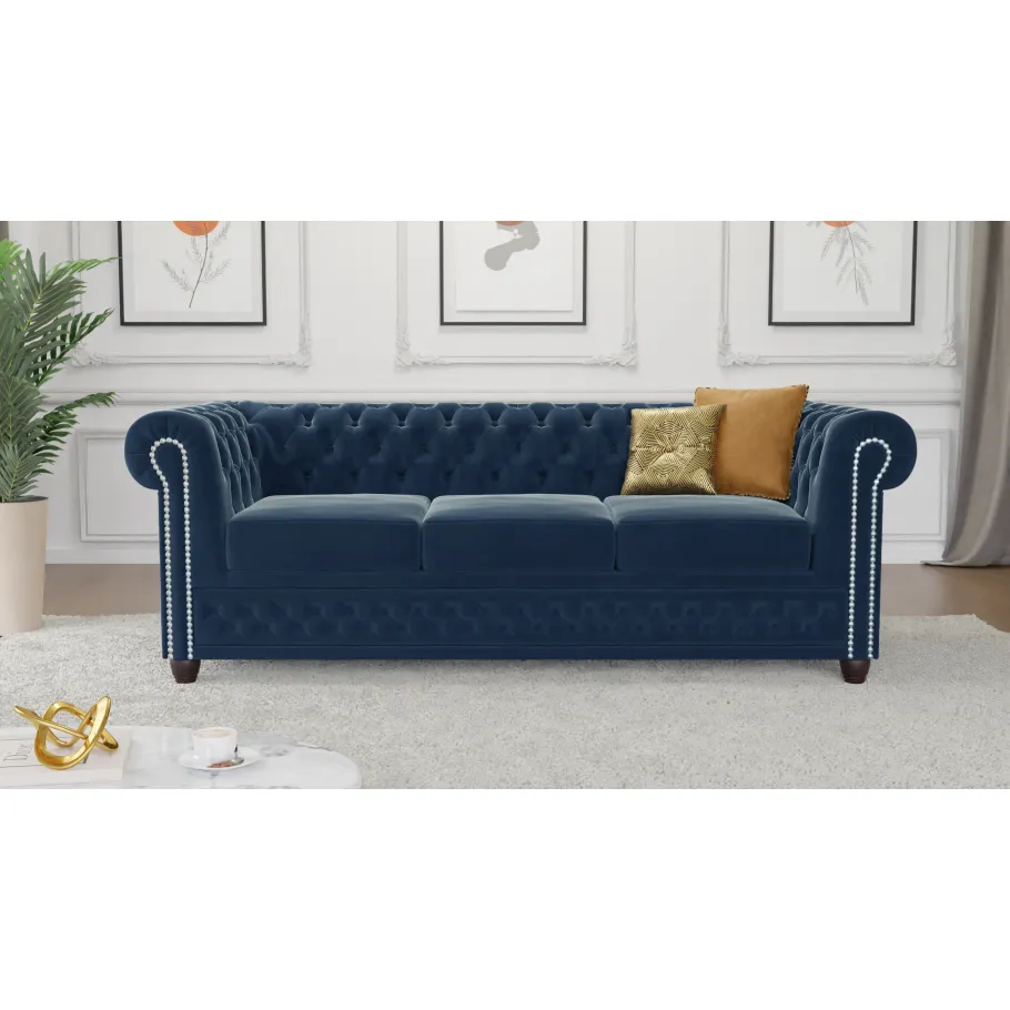 Chesterfield FELIX Dreisitzer-Steppsofa. Riviera 81