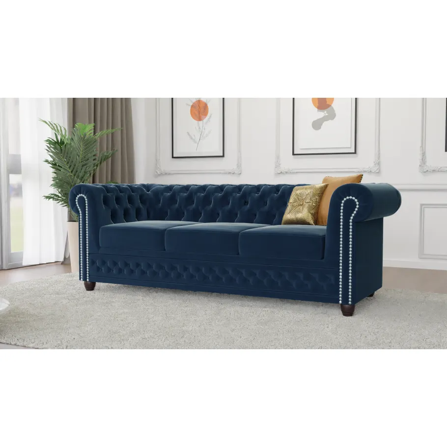 Chesterfield FELIX Dreisitzer-Steppsofa. Riviera 81