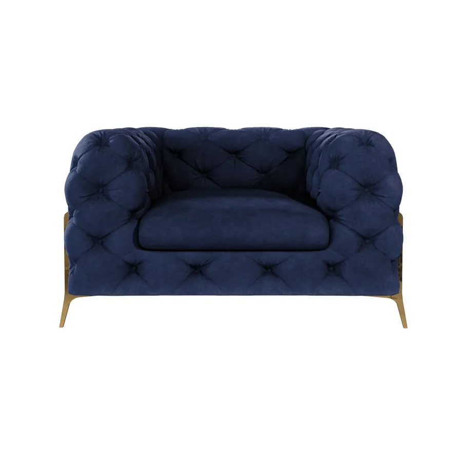 TEO HIGH gesteppter Chesterfield-Sessel. Französischer Samt 671