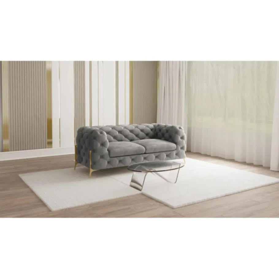 Glamour gestepptes Zweisitzer-Sofa Chesterfield TEO HIGH. Riviera 91