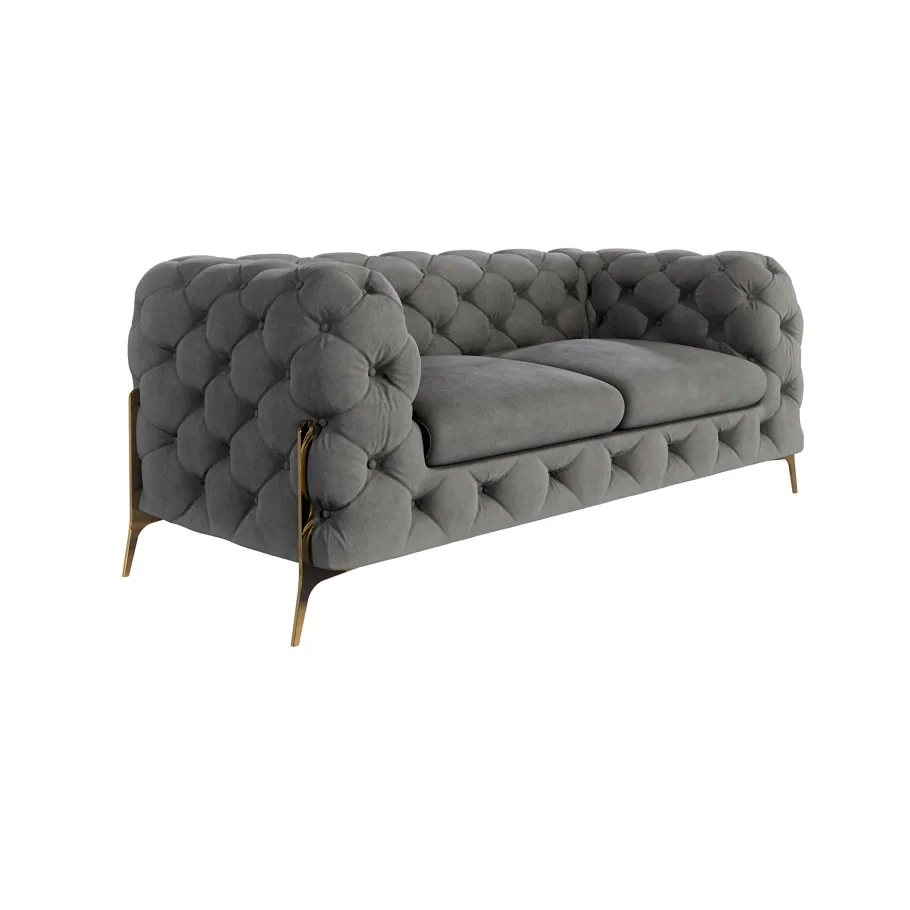 Glamour gestepptes Zweisitzer-Sofa Chesterfield TEO HIGH. Riviera 91
