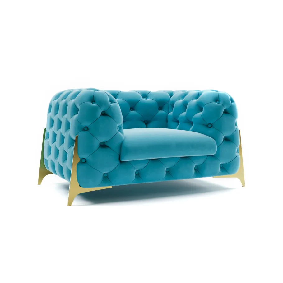 KALIFORNIA Chesterfield TK gesteppter Sessel. Venus Samt 2911