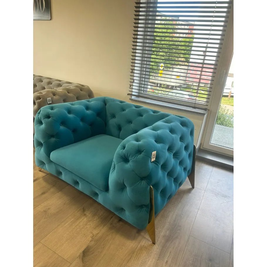 KALIFORNIA Chesterfield TK gesteppter Sessel. Venus Samt 2911