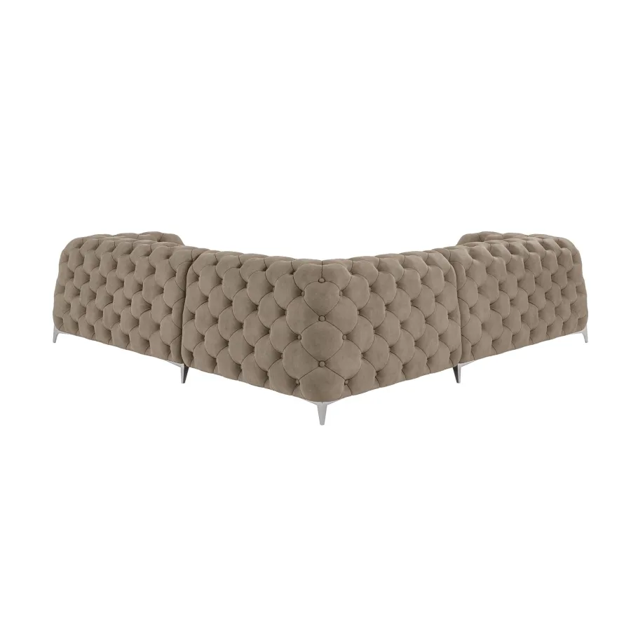 Fünfsitzer-Glamour-Steppsofa Chesterfield KALIFORNIA 2+E+2