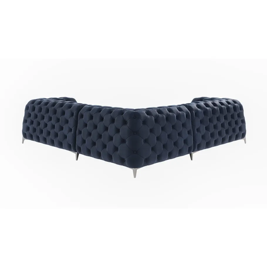 Fünfsitzer-Glamour-Steppsofa Chesterfield KALIFORNIA 2+E+2