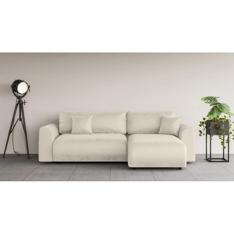 Klassisches Viersitzer-Ecksofa Lubo mit Schlaffunktion