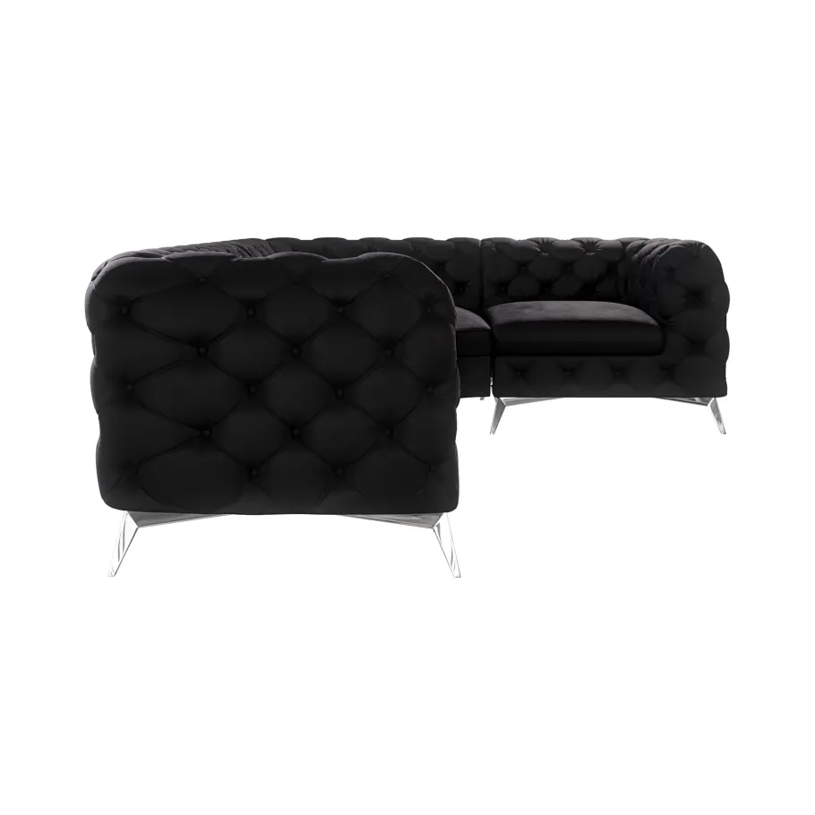 Luxuriöses gestepptes Viersitzer-Ecksofa Chesterfield TEO 2+E+1
