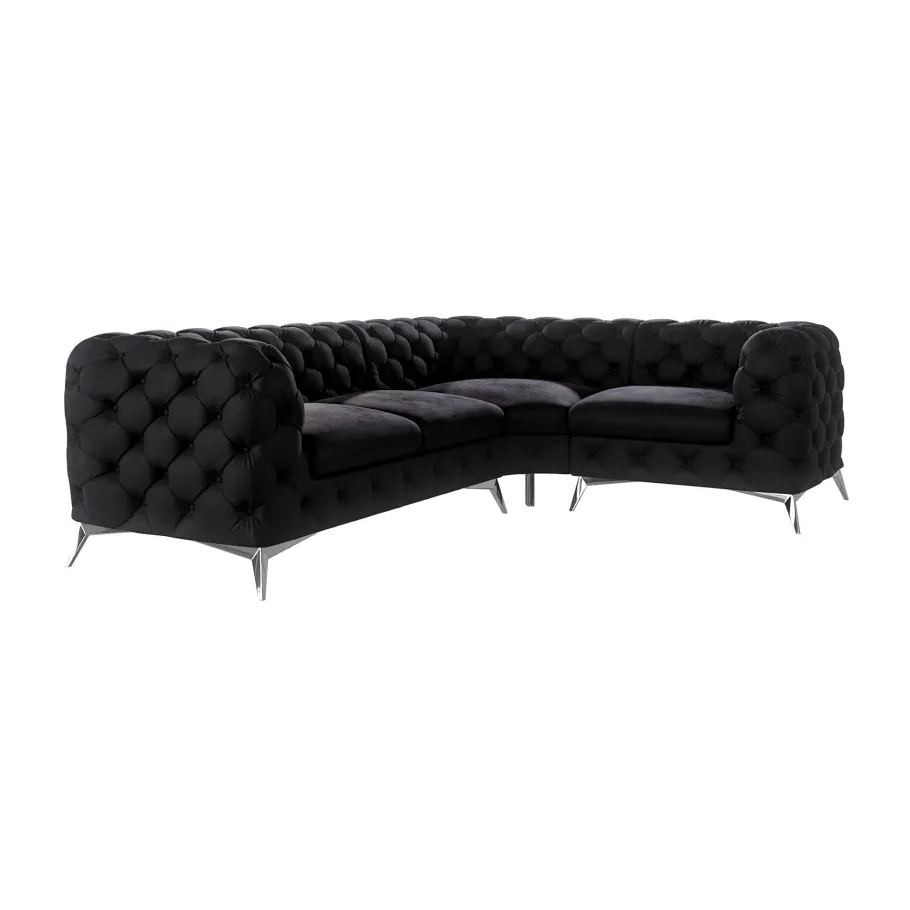 Luxuriöses gestepptes Viersitzer-Ecksofa Chesterfield TEO 2+E+1