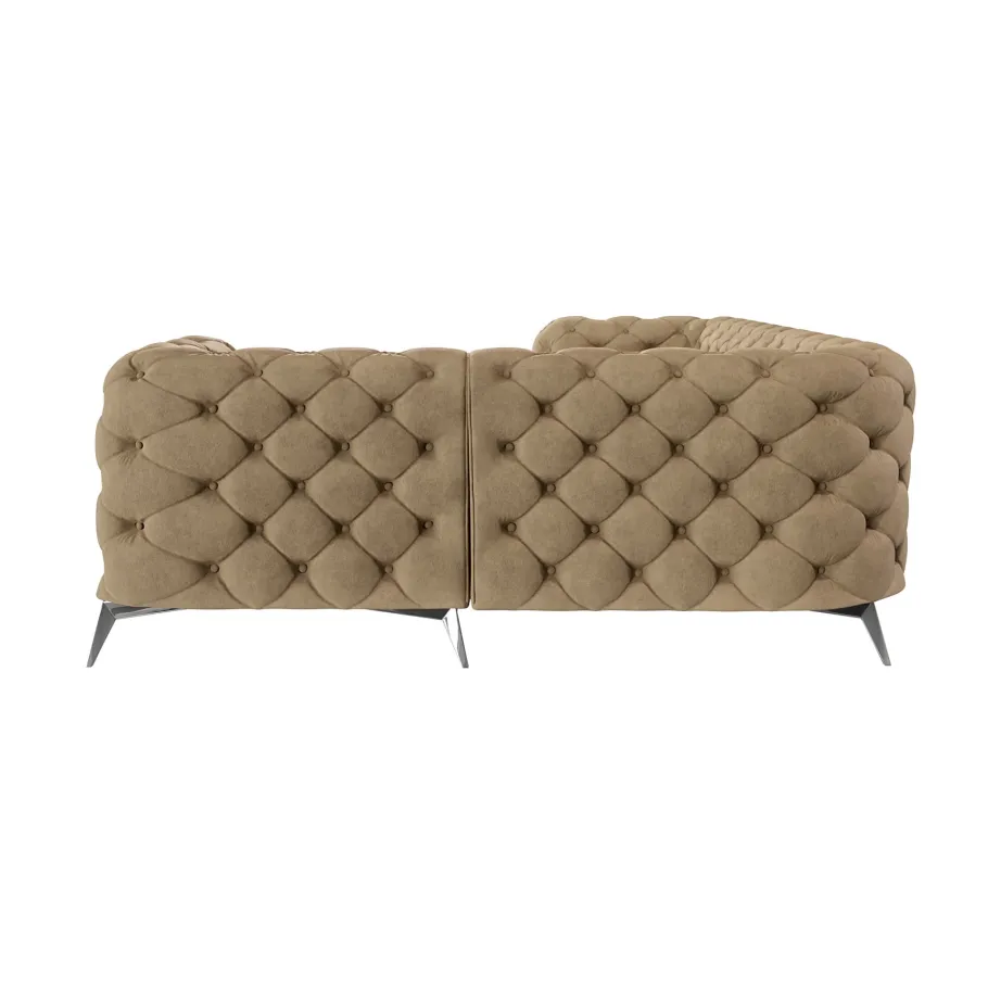 Luxuriöses gestepptes Viersitzer-Ecksofa Chesterfield TEO 2+E+1