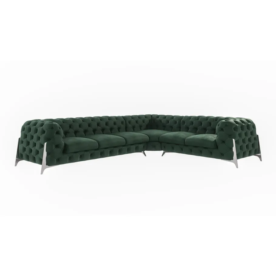 Chesterfield KALIFORNIA 3+E+2 gestepptes Sechssitzer-Ecksofa