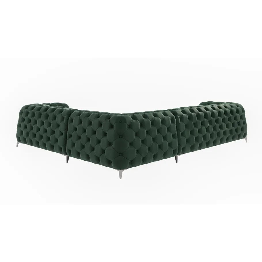 Chesterfield KALIFORNIA 3+E+2 gestepptes Sechssitzer-Ecksofa