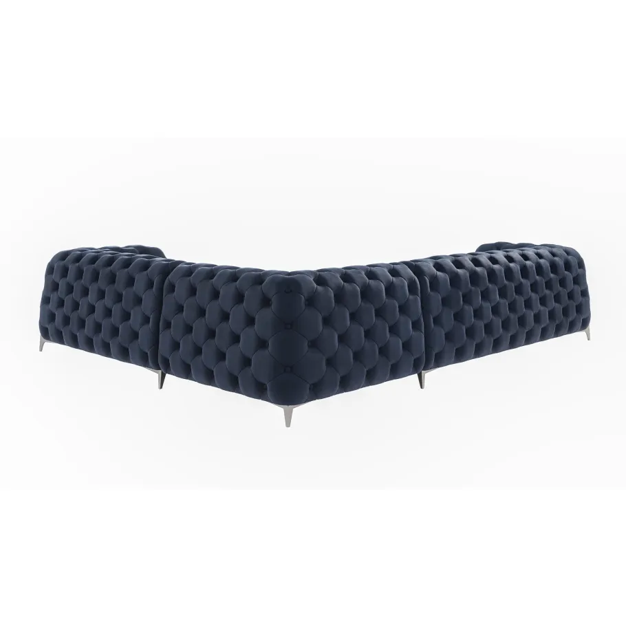 Chesterfield KALIFORNIA 3+E+2 gestepptes Sechssitzer-Ecksofa