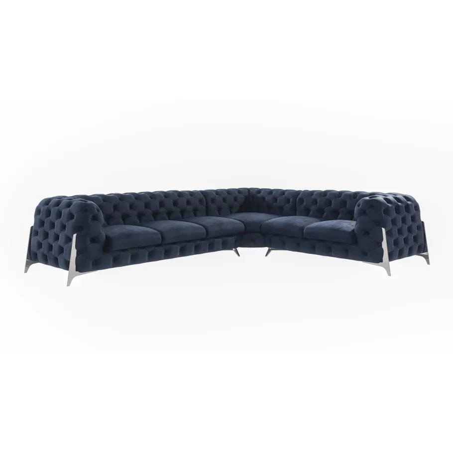 Chesterfield KALIFORNIA 3+E+2 gestepptes Sechssitzer-Ecksofa