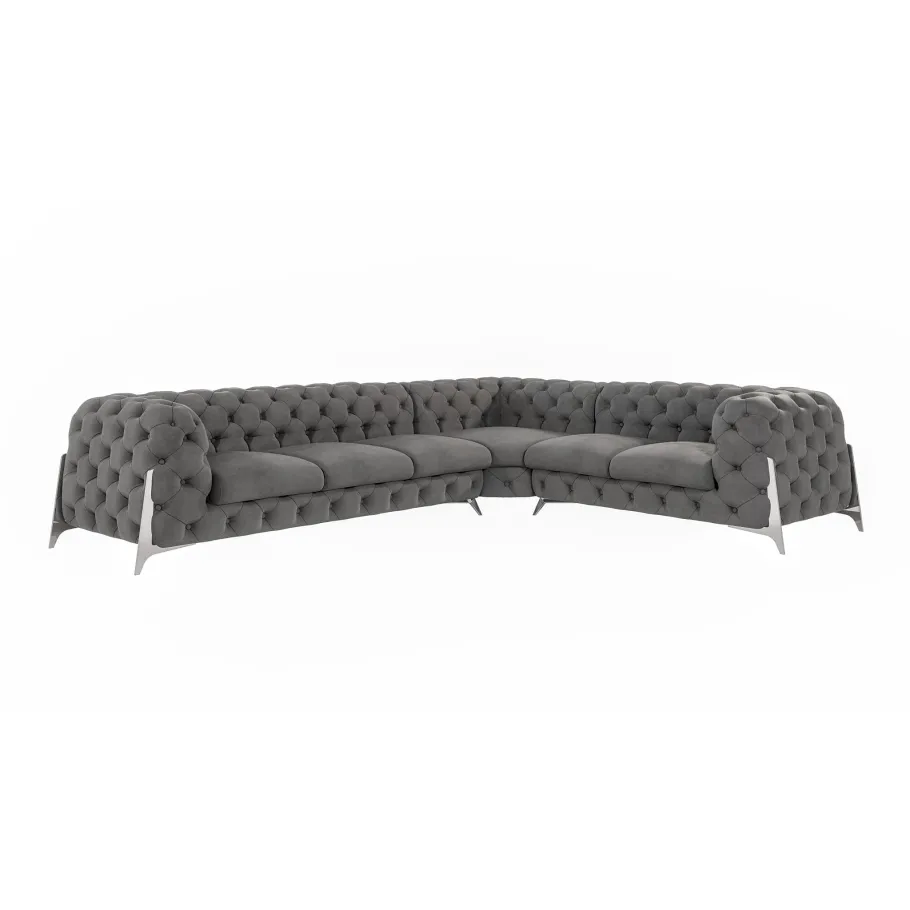 Chesterfield KALIFORNIA 3+E+2 gestepptes Sechssitzer-Ecksofa