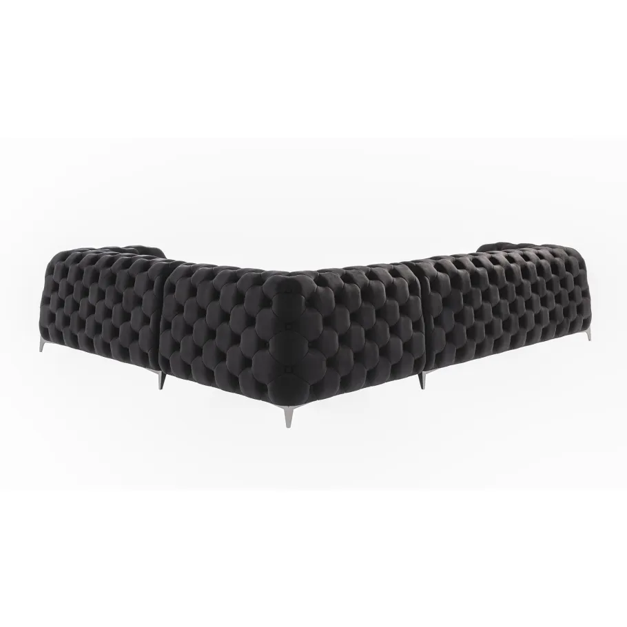 Chesterfield KALIFORNIA 3+E+2 gestepptes Sechssitzer-Ecksofa