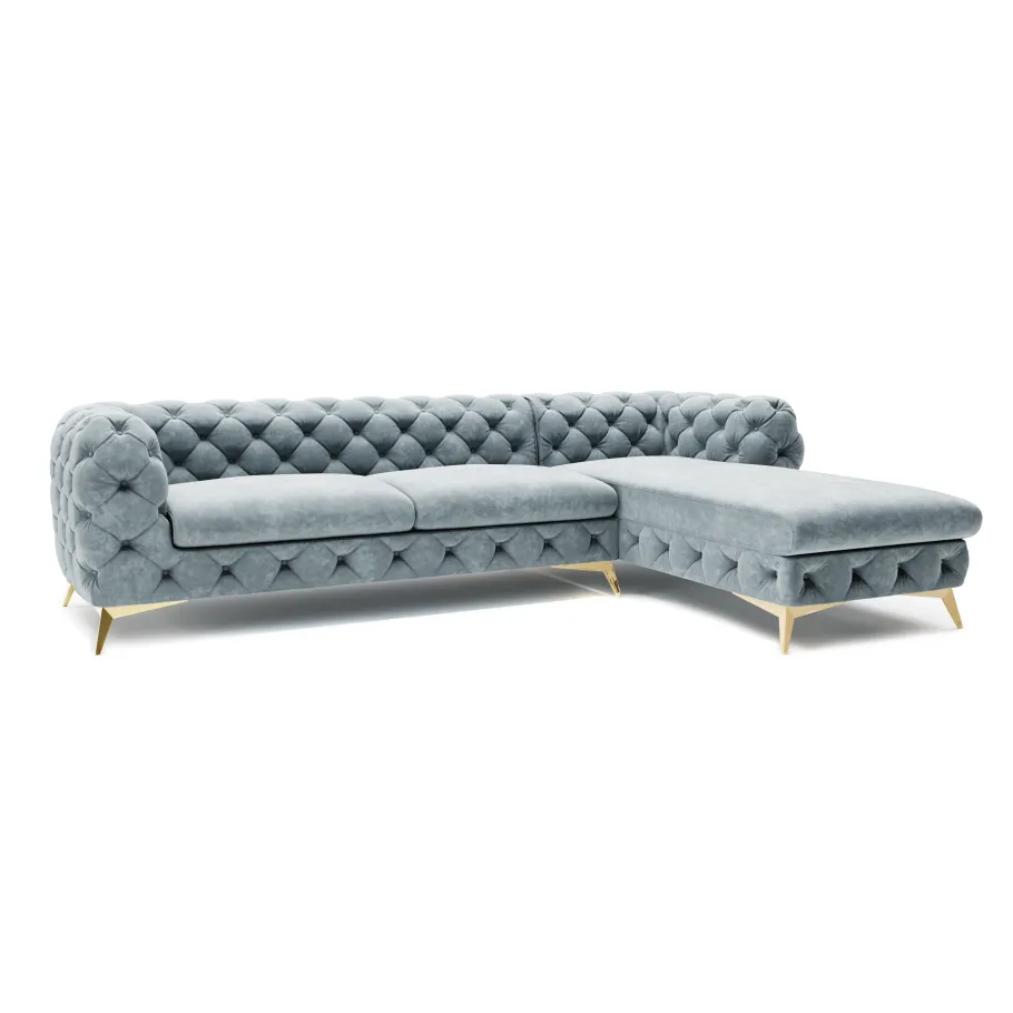 Viersitzer-Glamour-Steppsofa Chesterfield TEO 2,5+OT