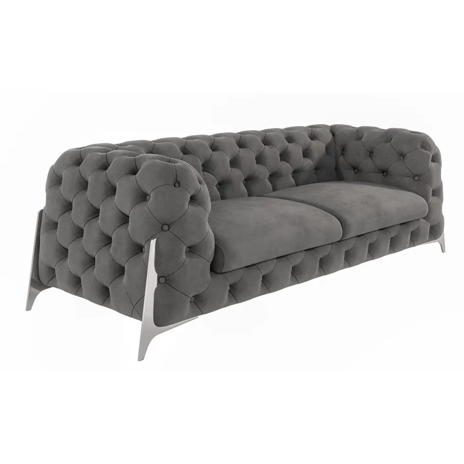 Glamour gestepptes Chesterfield KALIFORNIA 3 Dreisitzer-Sofa