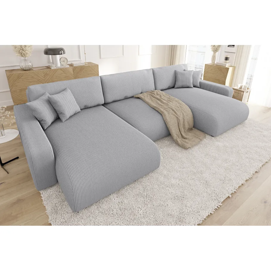 Modernes Sechssitzer-Ecksofa Sergio mit Schlaffunktion
