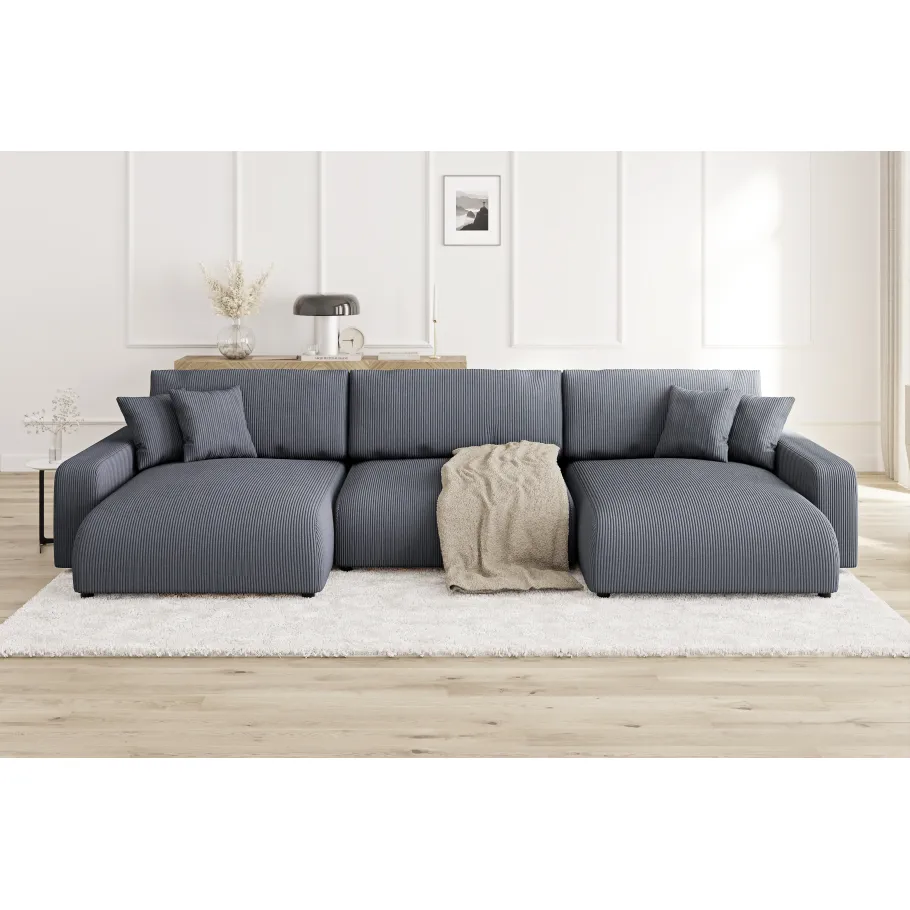Modernes Sechssitzer-Ecksofa Sergio mit Schlaffunktion