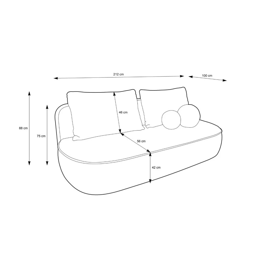 Zweisitzer-Sofa mit Schlaffunktion Lora