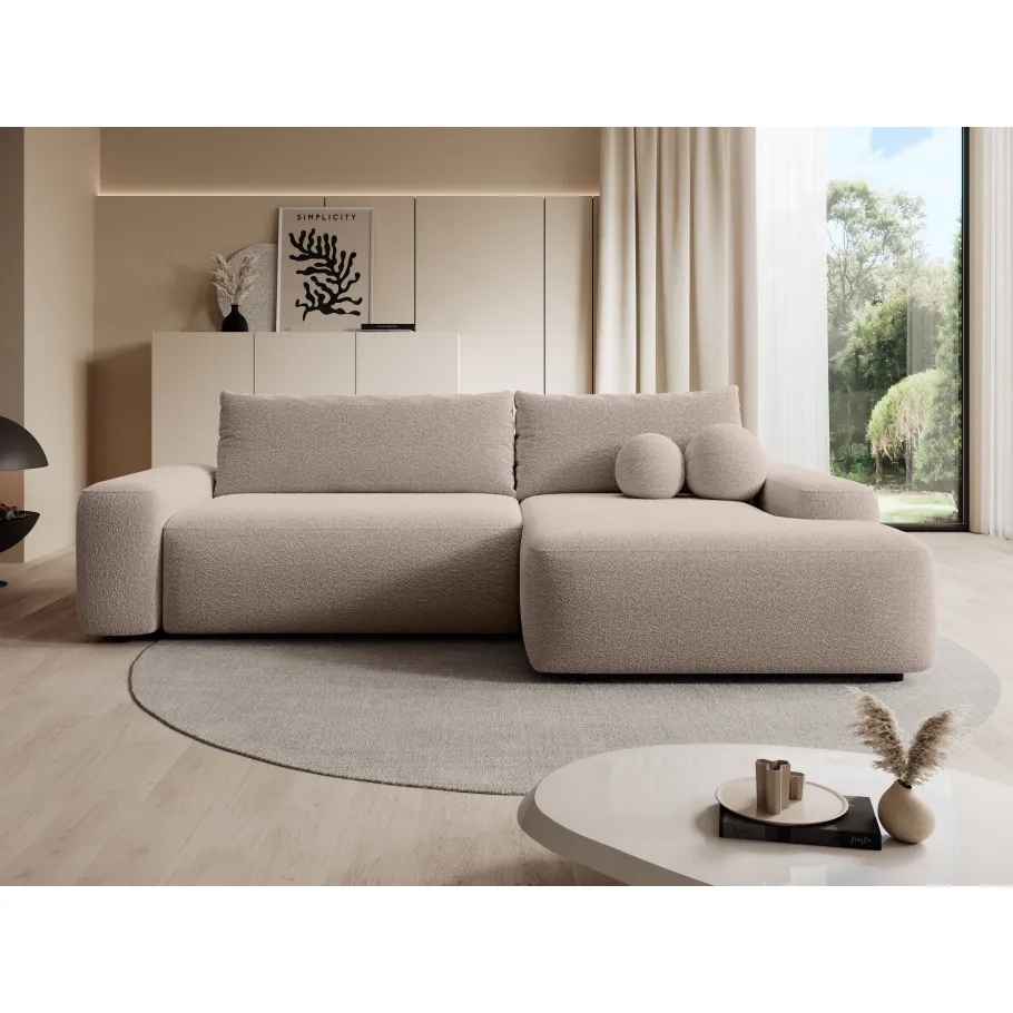 Viersitziges Ecksofa mit Schlaffunktion Zoya