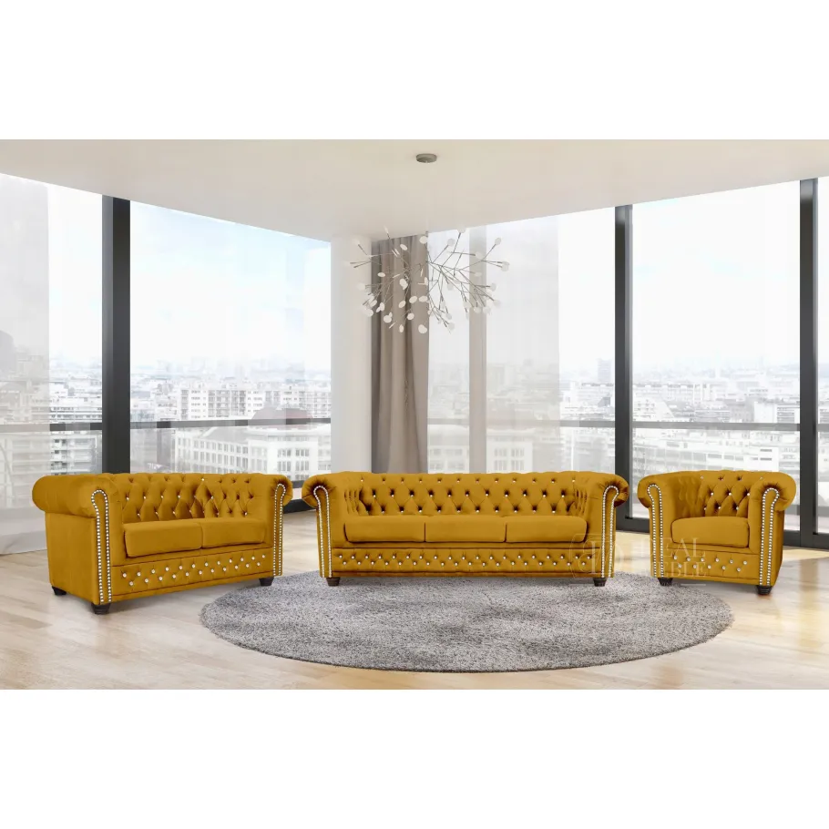 Chesterfield 3+2+1 FELIX BLINK Steppmöbelset