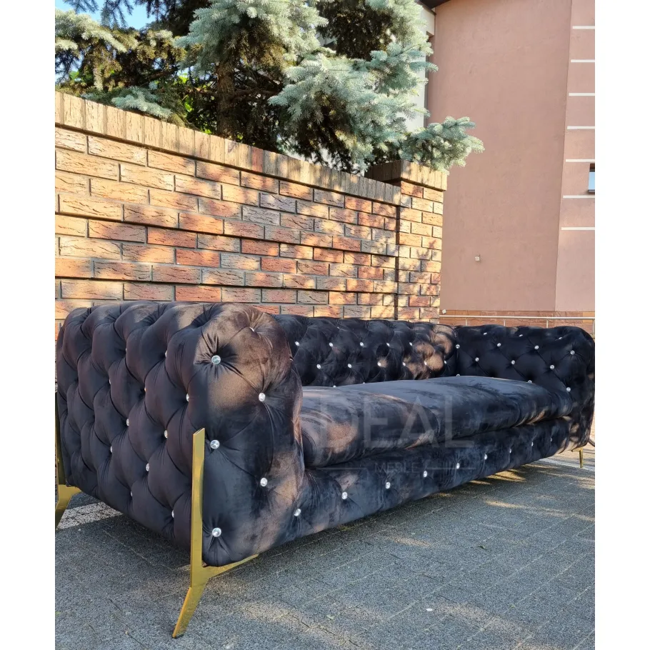 Glamour gestepptes Dreisitzer-Sofa Chesterfield TEO HIGH BLINK 3