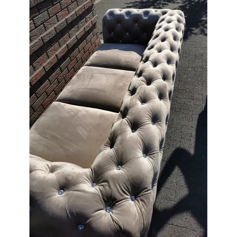 Glamour gestepptes Dreisitzer-Sofa Chesterfield TEO HIGH BLINK 3