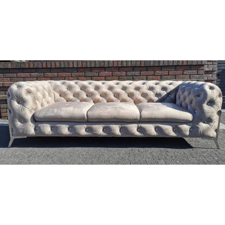 Glamour gestepptes Dreisitzer-Sofa Chesterfield TEO HIGH BLINK 3
