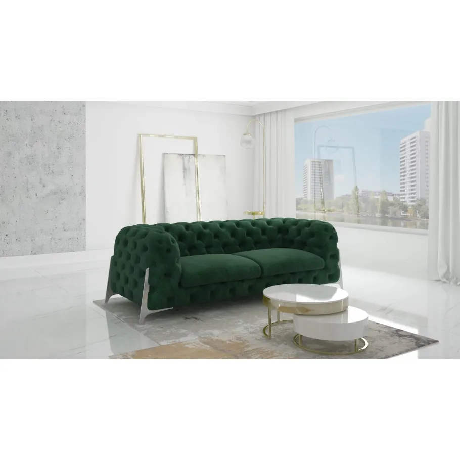 Glamour gestepptes Chesterfield KALIFORNIA 3 Dreisitzer-Sofa