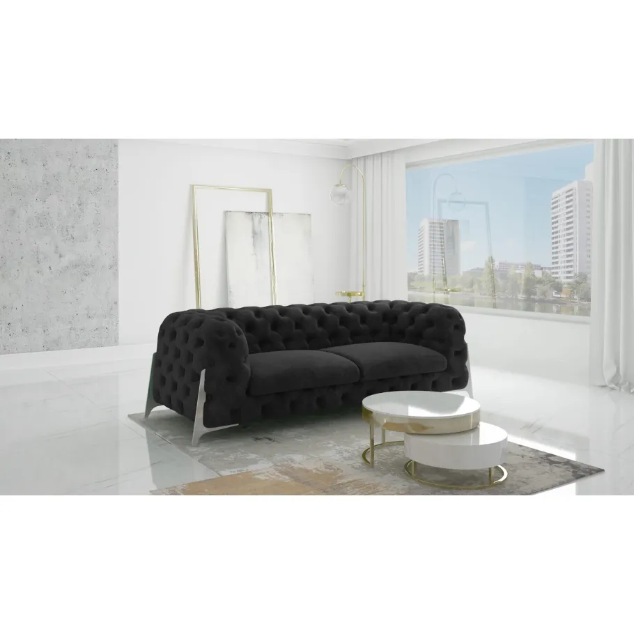 Glamour gestepptes Chesterfield KALIFORNIA 3 Dreisitzer-Sofa