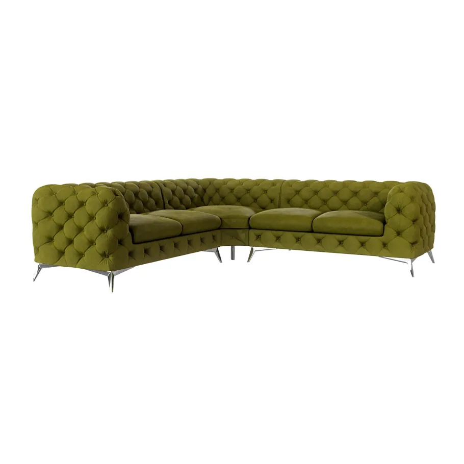 Luxuriöses Fünfsitzer-Ecksofa Chesterfield TEO 2+E+2