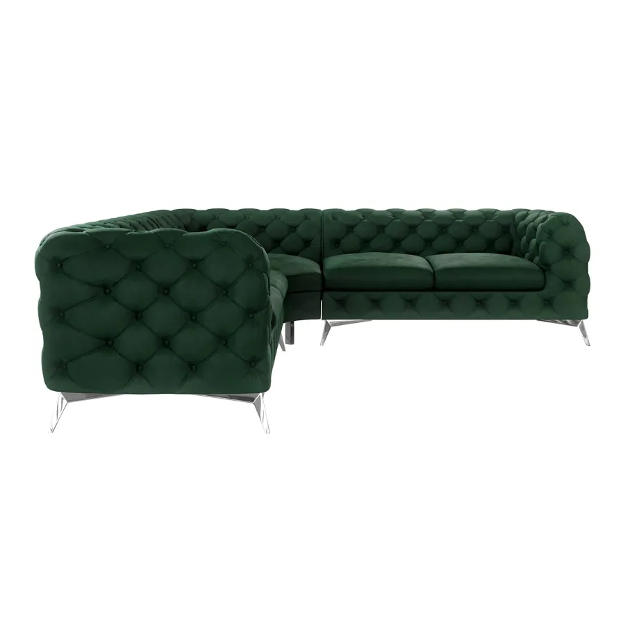 Luxuriöses Fünfsitzer-Ecksofa Chesterfield TEO 2+E+2