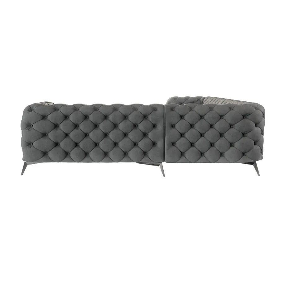Luxuriöses Sechssitzer-Ecksofa Chesterfield TEO 3+E+2