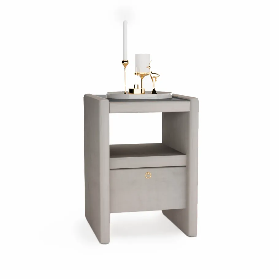 Gepolsterter Nachttisch GLAM mit Schublade