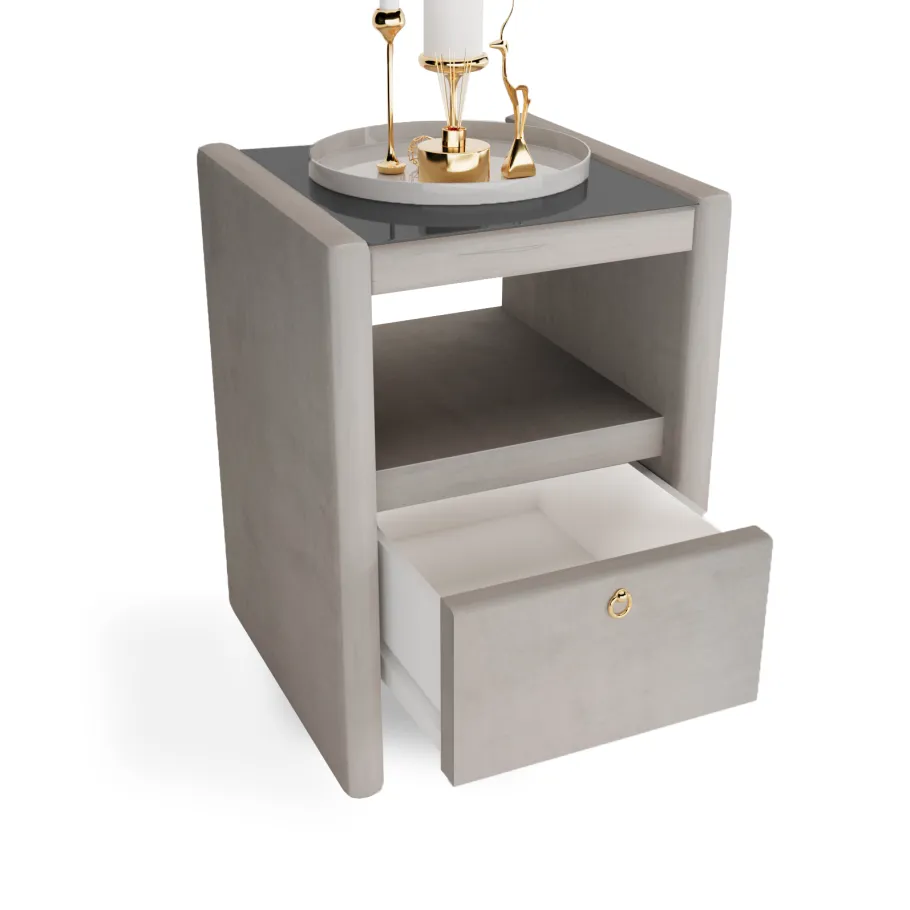 Gepolsterter Nachttisch GLAM mit Schublade
