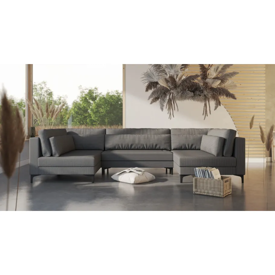 Modernes Sechssitzer-Ecksofa COIN U