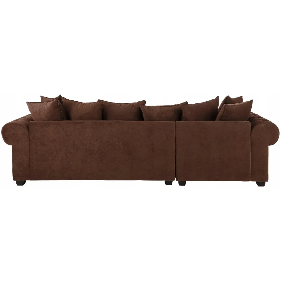 Glamour-gestepptes Viersitzer-Ecksofa LUZERN mit Schlaffunktion