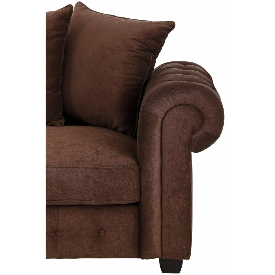 Glamour-gestepptes Viersitzer-Ecksofa LUZERN mit Schlaffunktion